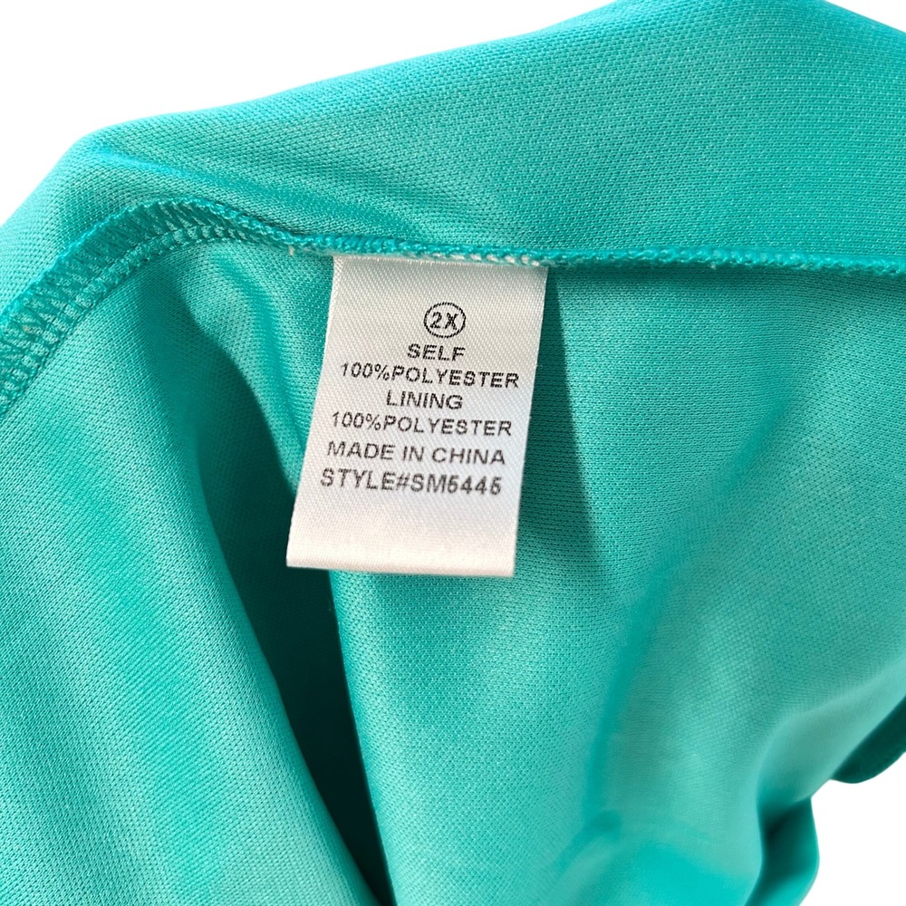 Fashion Nova Women's‎ Turquoise Just A Tropical Night Flowy Pants Size 2X - Picture 6 of 7